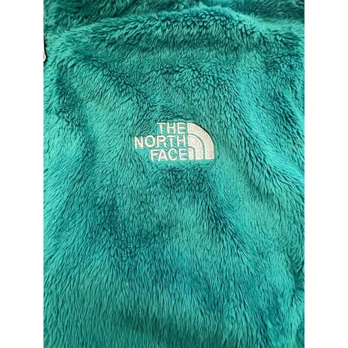 The North Face  Osito Full Zip Fleece Jacket Women Size Medium Teal Green Pockets