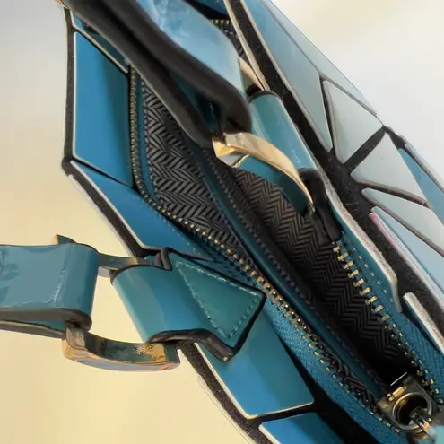 Geometric Satchel Handbag Blue