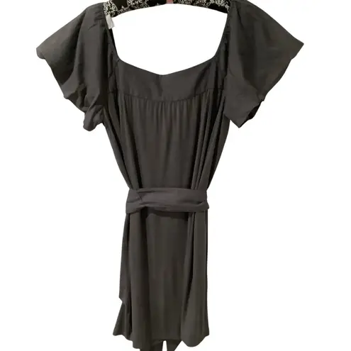 Uncle Frank Women’s Slate Gray Dress with Floral Embroidered Detail Flattering