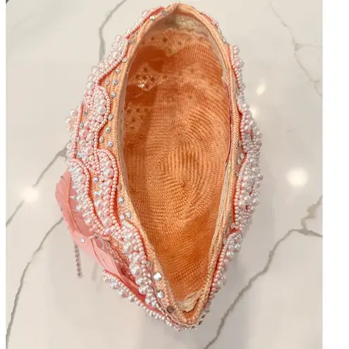 George Zamau'l Couture | Rare Vintage 1940s Pink Felt Rhinestone Feather Hat