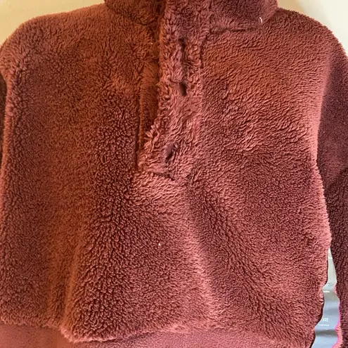 All In Motion NWT  Brown Sherpa Sweatshirt Bottom Tie Super Soft Sz XXL