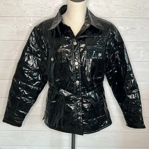 Vintage 90s Pepe Jeans London PVC quilted jacket Size large Black