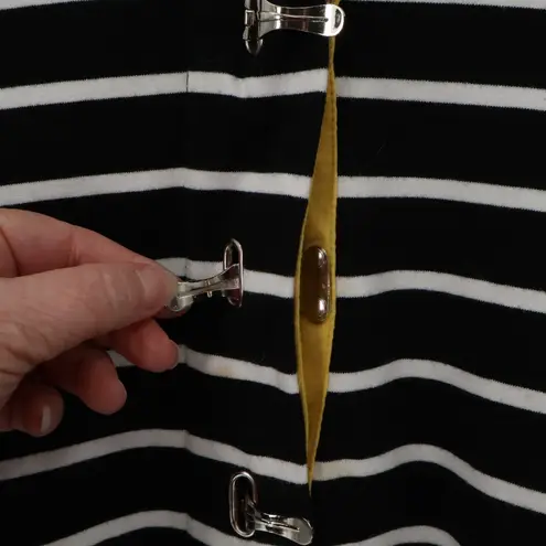 Charter Club Black White Stripe Hooded Toggle Jacket Womens Nautical Fisherman Plus Size 3X