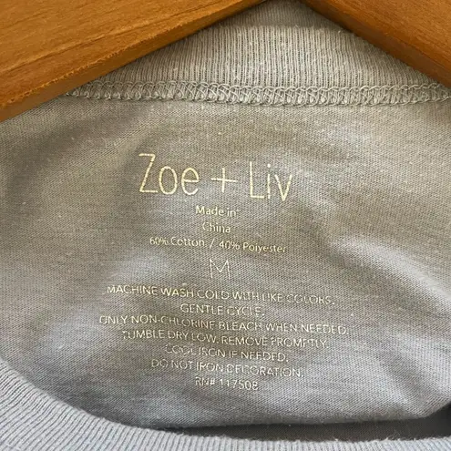 Zoe & Liv Women’s “I have enough plants” light blue short sleeve shirt Medium