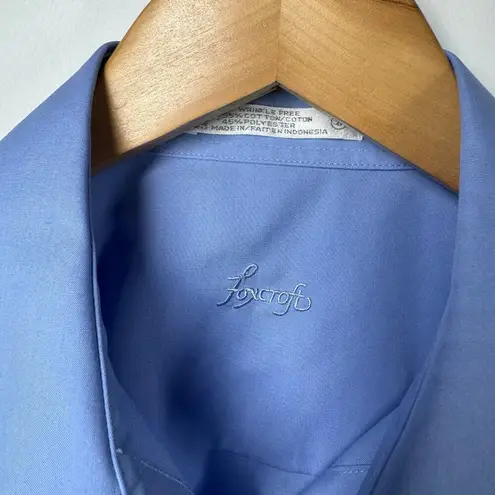 Foxcroft Wrinkle Free Shirt Women 8 Blue Button Up Long Sleeve Spring Career Top