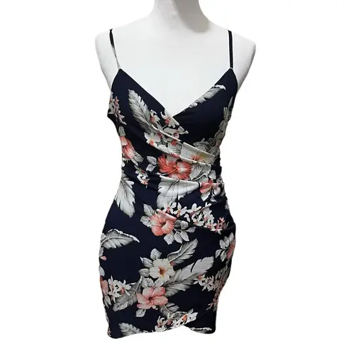 superdown  Revolve Dahlia Wrap Mini Dress in Navy Tropical Floral Women’s Size S