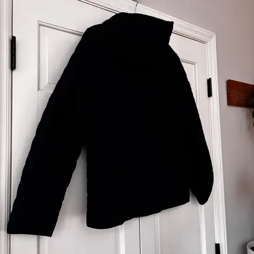 Jeep Navy Blue Quilted Hooded Jacket Fuzzy Soft Lining Size Large Coat Logo VTG