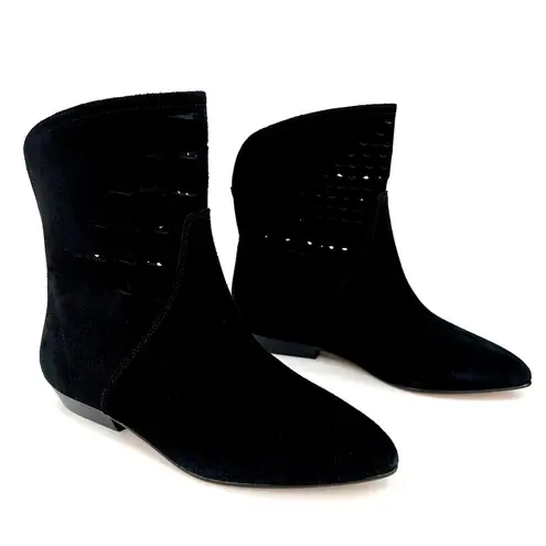 Isabel Marant Sprati perforated black suede ankle boots size 36