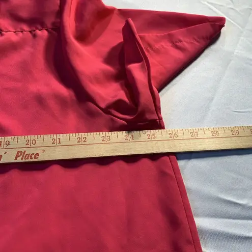 Yves St. Clair Pink button front, embroidery print, short sleeve blouse, 20W