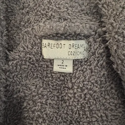 Barefoot Dreams CozyChic Adult Long Robe Size 2 B509 Dark Grey Unisex