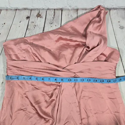 Dessy Collection One Shoulder Ruched Empire Waist Bridesmaid Formal Gown 16 3111 Pink