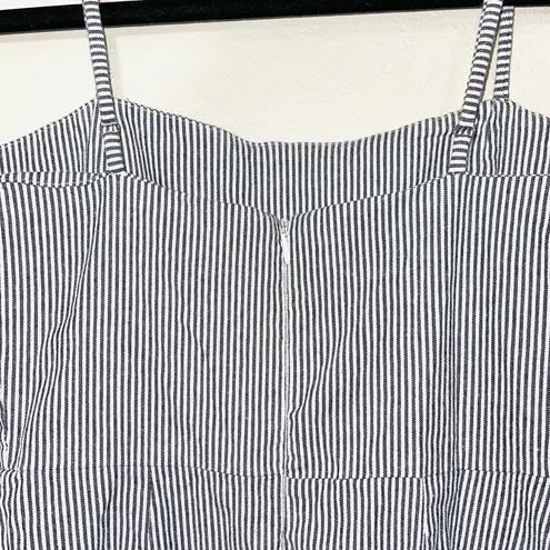 Brandy Melville Karla Blue & White Seersucker Striped Mini Dress