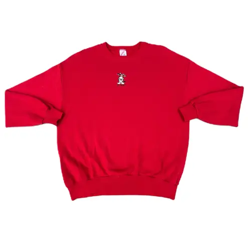 Jerzees Vintage 90s  Red Cow Embroidered It’s Cool Crewneck Sweater Sweatshirt