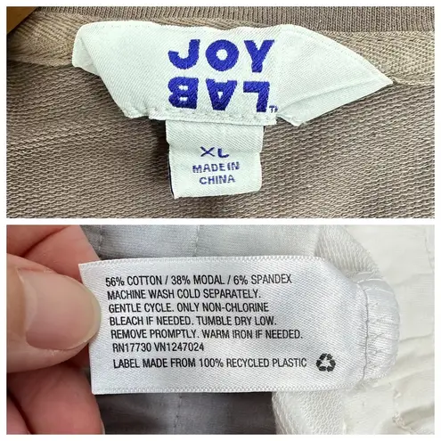 Joy Lab Cropped Sweatshirt Ombre Tie Dye Thumb Holes Gray White Athleisure XL