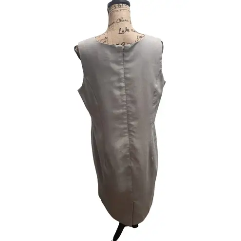 Norton Mcnaughton Women's Gray Sleeveless Sheath Dress - Career Cocktail Party