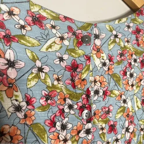 J. Jill Womens Dress Sz 3X Floral Ditsy Short Sleeve Stretch Layered‎ Blue