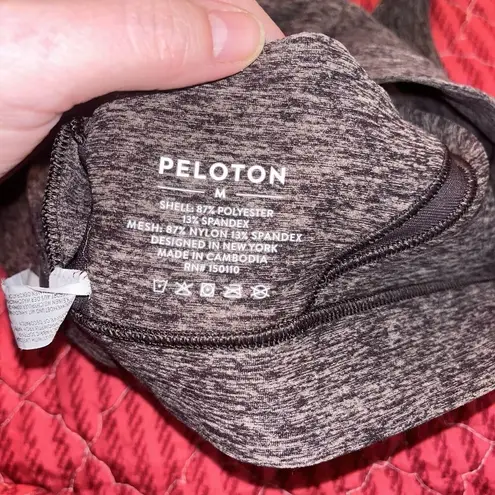 Peloton Sports Bra Womens Medium Brown Heathered Workout Gym Athletic Racer Back
