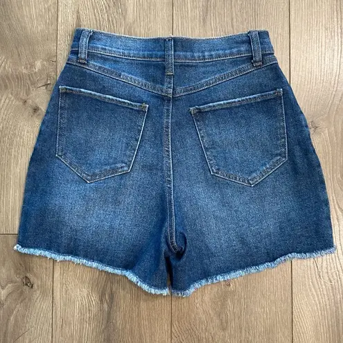 REWASH  Vintage Revival Super High Rise Distressed Boyfriend Blue Jean Shorts 25