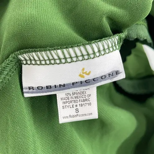 Robin Piccone Ava Tie Back Tankini Top Size Small Green NWOT Open Back Swim NEW