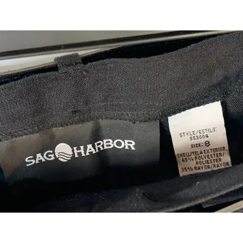 Sag Harbor Size 8 Black Pants with Belt Included NWT