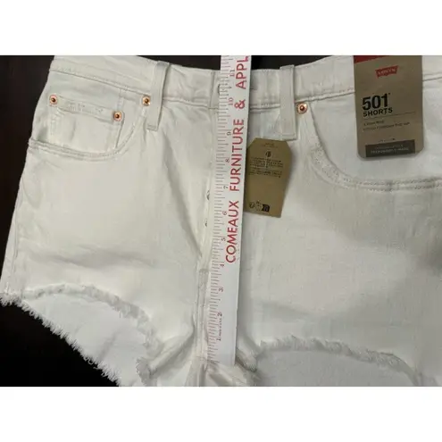Levi's Levi’s 501® Original Fit High Rise Womens Shorts Sz 31 White Raw Frayed Hem NWT