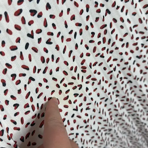 Lucy Paris  Strappy White Midi Dress, Pleated skirt and Geometrical Print sz XS