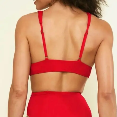 ANDIE NWT Belize Bikini Top Cherry Red Triangle Women's Size S Summer Vacation