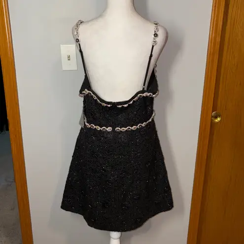 Elliatt Adeline Mini Dress Black Embellished Rhinestone Cocktail Party XL FLAWED