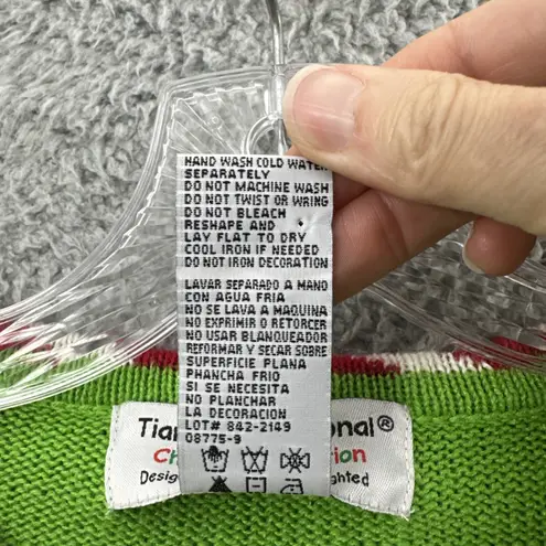 Tiara International Vintage Santa Cardigan Sweater Christmas Ugly Women's Medium