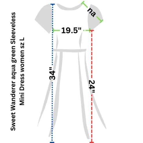 Sweet Wanderer aqua green Sleeveless Mini Dress women sz L