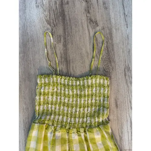 House of Harlow 1960 Gingham Smocked Romper Size XS