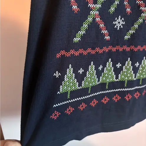 Ugly Christmas Sweater Dec. 25th Gingerbread Man Novelty Christmas Holiday Waffle Knit Long Sleeve Top