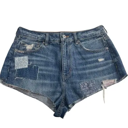 American Eagle NWT  Jean Shorts ALTERED Cheeky‎ Cut Off Patchwork Denim Size 8 - Image 1