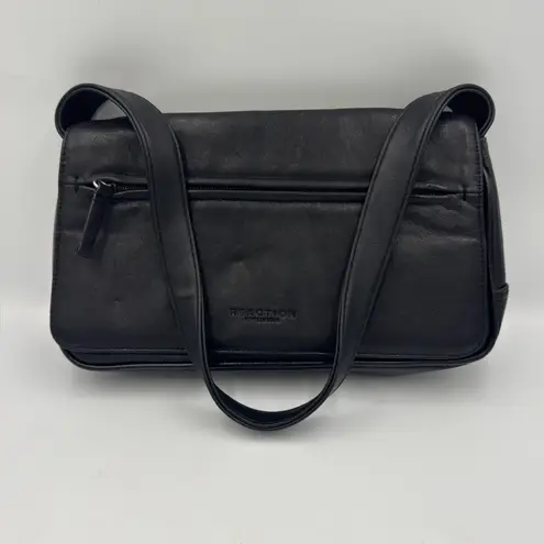 Reaction Kenneth Cole Black Leather Baguette Bag