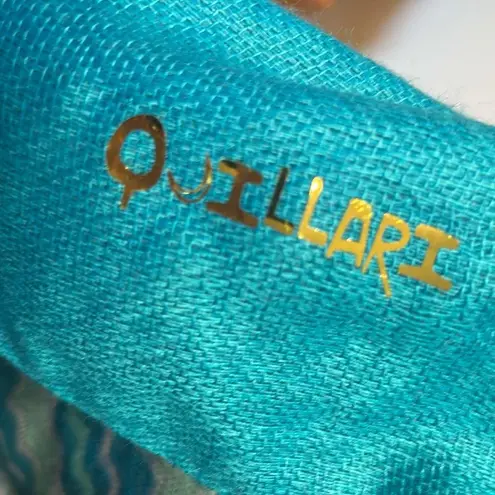 Quillari Blue and Gray Chevron Infinity Scarf made in Ecuador