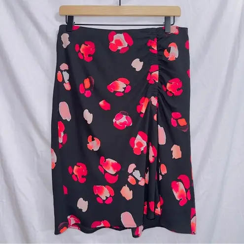 CAbi  5513 Petal Floral Print High Waisted A-line Skirt in Cranberry Crush