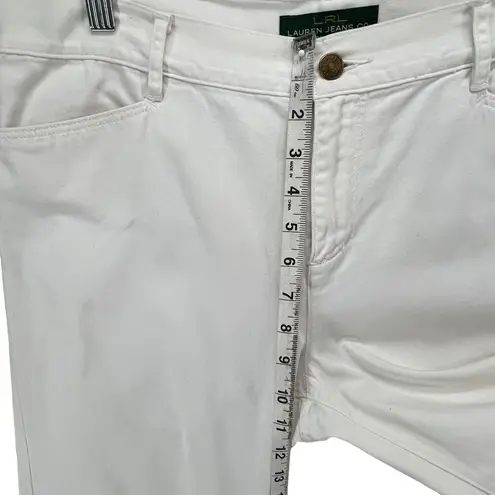 Ralph Lauren LRL Jeans Womens 10 White Denim Classic Midcalf Crop Nautical Beach