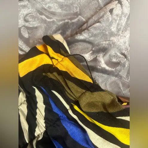 Funky Zebra Multicolor Linen Blend Skirt XS Black