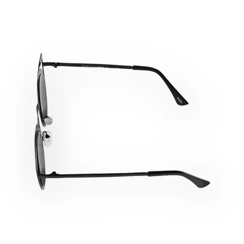 new Laser Cut Round Metal Mirror Lens Sunglasses ☀︎︎ Shiny Black / Silver Lens