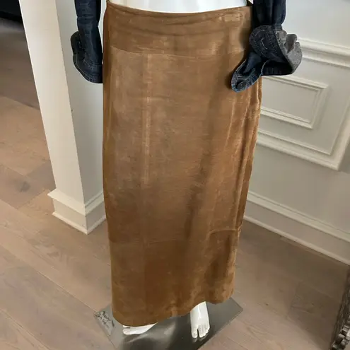 Kate Hill Tan Suede Maxi Skirt