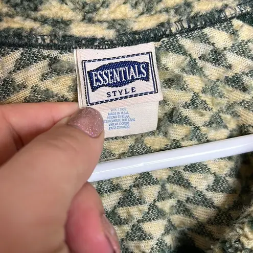 Vintage Fall Fleece Oversized Shacket Coatigan Jacket Green Size L