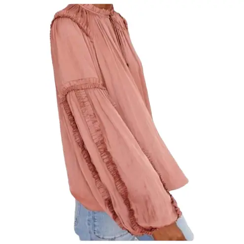 Ulla Johnson NEW NWT Maeve Ruffle Satin Blouse - Copper size 10 women’s designer