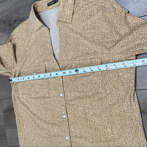 J. McLaughlin Finn Catalina Cloth Long Sleeve Button Up Shirt Yellow White M