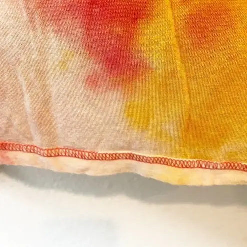 White Birch Tie Dye Dolman Womens Small Top Long Sleeve Red and Yellow Trendy Comfy