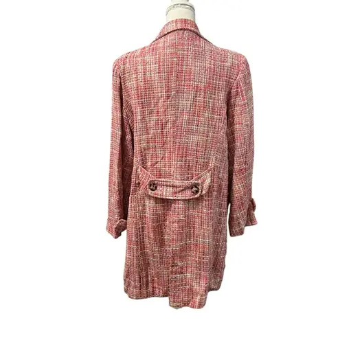 NWT Vintage Carlucci Pink Tweed Fully Lined Pea Coat Sz 14