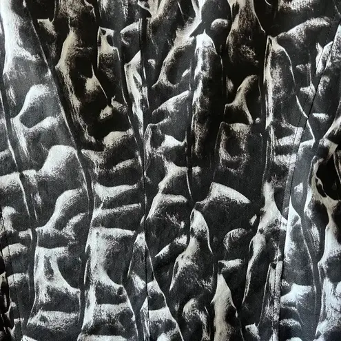 Helmut Lang Women's Strata Linen Blend Black White Animal Print Blazer Coat 0 - Image 5