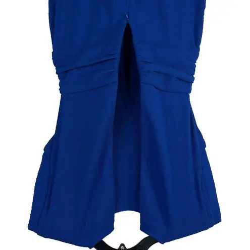 INC International Concepts SZ 0 Cropped Romper Jumpsuit Stretch Pockets Blue