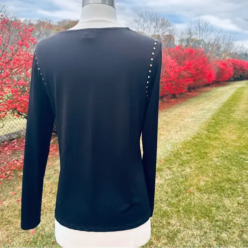 Carmen Marc Valvo Black Top with Gold Studs