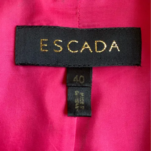 VTG Escada x Zegna Silk Linen Cropped Blazer with Flower Buttons Germany Made Pink Size 40