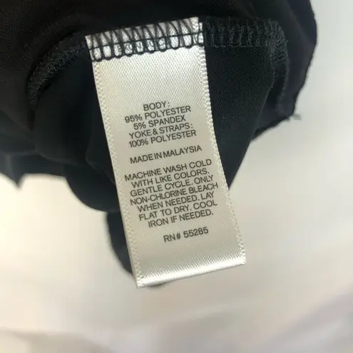 EXPRESS  Black V-Neck White Trim Spaghetti Strap Tank Top M - Image 6